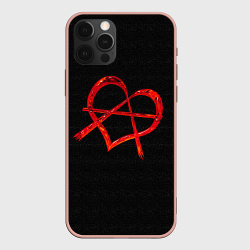 Чехол iPhone 12 Pro Max Сердце анархиста / 3D-Светло-розовый – фото 1