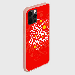 Чехол для iPhone 12 Pro Max Love you forever - hearts, patterns, цвет: 3D-светло-розовый — фото 2
