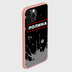 Чехол для iPhone 12 Pro Max Полина - в красной рамке на темном, цвет: 3D-светло-розовый — фото 2