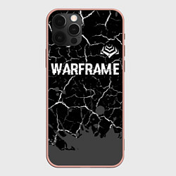 Чехол iPhone 12 Pro Max Warframe glitch на темном фоне: символ сверху