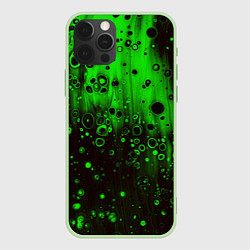 Чехол для iPhone 12 Pro Max Зелёные краски и вода, цвет: 3D-салатовый