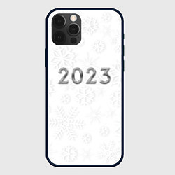 Чехол для iPhone 12 Pro Max Новогодние снежинки 2023, цвет: 3D-черный