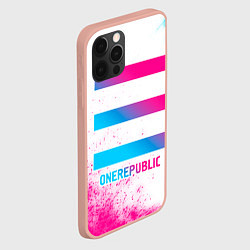 Чехол для iPhone 12 Pro Max OneRepublic neon gradient style, цвет: 3D-светло-розовый — фото 2