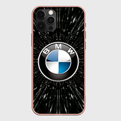 Чехол для iPhone 12 Pro Max БМВ эмблема, автомобильная тема, цвет: 3D-светло-розовый