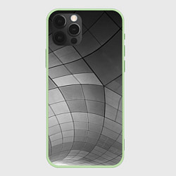 Чехол для iPhone 12 Pro Max Металлические серые пластины, цвет: 3D-салатовый