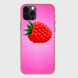 Чехол для iPhone 12 Pro Max Ягода малинка, цвет: 3D-светло-розовый