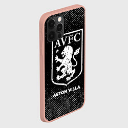 Чехол для iPhone 12 Pro Max Aston Villa с потертостями на темном фоне, цвет: 3D-светло-розовый — фото 2