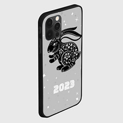 Чехол для iPhone 12 Pro Max Символ 2023 года черный водяной кролик, цвет: 3D-черный — фото 2