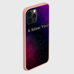 Чехол для iPhone 12 Pro Max A Silent Voice gradient space, цвет: 3D-светло-розовый — фото 2