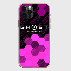 Чехол для iPhone 12 Pro Max Ghost of Tsushima pro gaming: символ сверху, цвет: 3D-светло-розовый