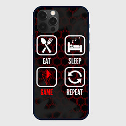 Чехол для iPhone 12 Pro Max Eat, sleep, No Mans Sky, repeat, цвет: 3D-черный