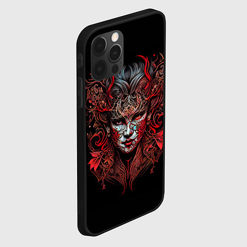 Чехол iPhone 12 Pro Max Мистическая девушка / 3D-Черный – фото 2