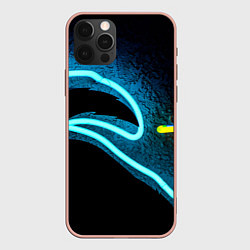 Чехол для iPhone 12 Pro Max Неоновый разлом - киберпанк броня, цвет: 3D-светло-розовый