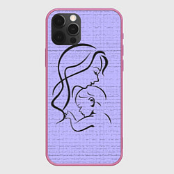 Чехол для iPhone 12 Pro Max Мама с ребёнком, цвет: 3D-малиновый
