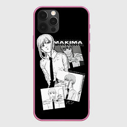 Чехол для iPhone 12 Pro Max Макима в кадрах - человек бензопила, цвет: 3D-малиновый