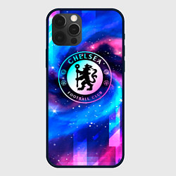 Чехол для iPhone 12 Pro Max Chelsea неоновый космос, цвет: 3D-черный