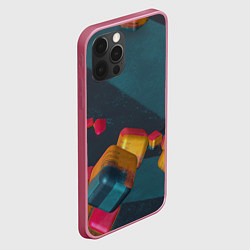 Чехол для iPhone 12 Pro Max Множество абстрактных кубиков, цвет: 3D-малиновый — фото 2