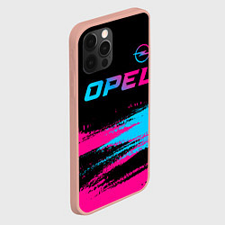 Чехол для iPhone 12 Pro Max Opel - neon gradient: символ сверху, цвет: 3D-светло-розовый — фото 2