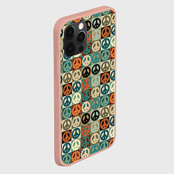 Чехол для iPhone 12 Pro Max Peace symbol pattern, цвет: 3D-светло-розовый — фото 2