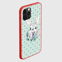 Чехол для iPhone 12 Pro Max Кролик в цветах, цвет: 3D-красный — фото 2
