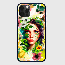 Чехол для iPhone 12 Pro Max Девушка Весна - акварель, цвет: 3D-черный
