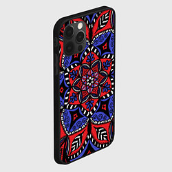 Чехол для iPhone 12 Pro Max Мандала в цветах триколора, цвет: 3D-черный — фото 2