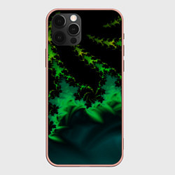 Чехол для iPhone 12 Pro Max Фрактал зеленая ёлочка, цвет: 3D-светло-розовый