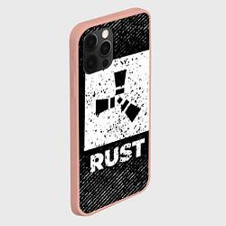 Чехол для iPhone 12 Pro Max Rust с потертостями на темном фоне, цвет: 3D-светло-розовый — фото 2