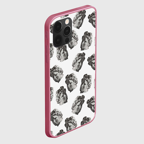 Чехол iPhone 12 Pro Max Аполлон - паттерн / 3D-Малиновый – фото 2
