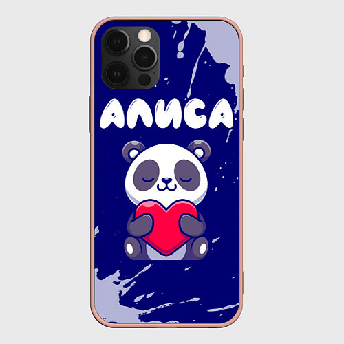 Чехол iPhone 12 Pro Max Алиса панда с сердечком / 3D-Светло-розовый – фото 1