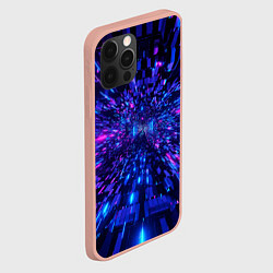 Чехол для iPhone 12 Pro Max Киберпанк синий неоновый тоннель, цвет: 3D-светло-розовый — фото 2
