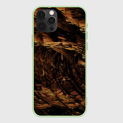 Чехол для iPhone 12 Pro Max Абстрактные лиственные краски, цвет: 3D-салатовый