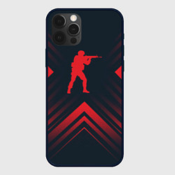 Чехол для iPhone 12 Pro Max Красный символ Counter Strike на темном фоне со ст, цвет: 3D-черный