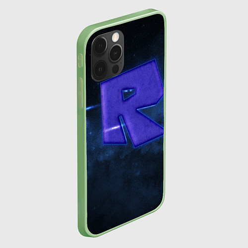 Чехол iPhone 12 Pro Max Roblox space / 3D-Салатовый – фото 2