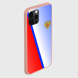 Чехол для iPhone 12 Pro Max Россия полосы с гербом, цвет: 3D-светло-розовый — фото 2