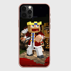 Чехол для iPhone 12 Pro Max Minecraft - warrior - video game - sword, цвет: 3D-светло-розовый