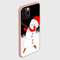 Чехол для iPhone 12 Pro Max Снеговик dab, цвет: 3D-светло-розовый — фото 2