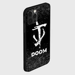 Чехол для iPhone 12 Pro Max Doom с потертостями на темном фоне, цвет: 3D-черный — фото 2