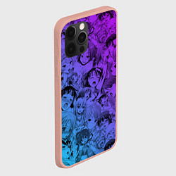Чехол для iPhone 12 Pro Max Ахегао красивый неон, цвет: 3D-светло-розовый — фото 2