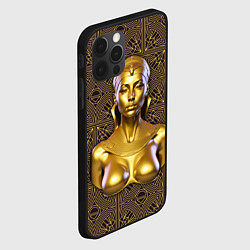 Чехол для iPhone 12 Pro Max Золотой бюст египетской принцессы, цвет: 3D-черный — фото 2