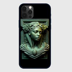 Чехол для iPhone 12 Pro Max Нейросеть - барельеф античной девушки, цвет: 3D-черный