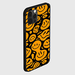 Чехол для iPhone 12 Pro Max Растекающийся оранжевый смайл, цвет: 3D-черный — фото 2