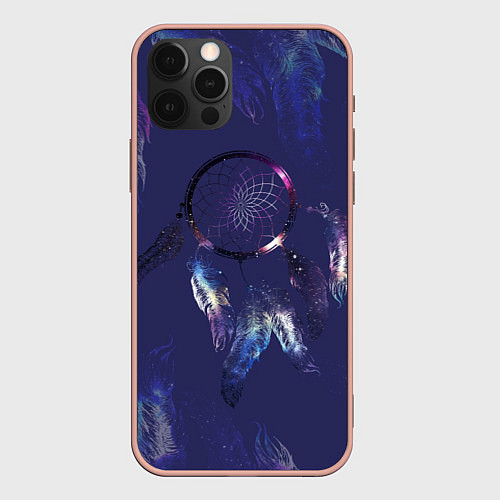 Чехол iPhone 12 Pro Max Мистический абстрактный ловец снов / 3D-Светло-розовый – фото 1
