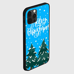 Чехол для iPhone 12 Pro Max Merry christmas - Ёлочки, цвет: 3D-черный — фото 2