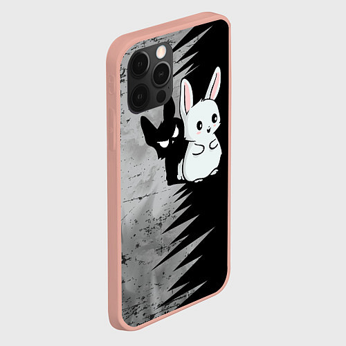 Чехол iPhone 12 Pro Max Теневой зайка / 3D-Светло-розовый – фото 2