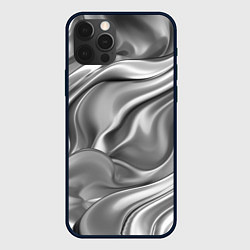 Чехол для iPhone 12 Pro Max Плавленное серебро, цвет: 3D-черный