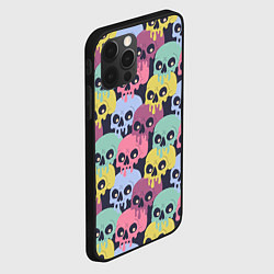 Чехол для iPhone 12 Pro Max Черепа разноцветные спрей, цвет: 3D-черный — фото 2