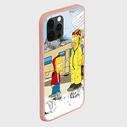 Чехол для iPhone 12 Pro Max Барт Симпсон и его папаша, цвет: 3D-светло-розовый — фото 2