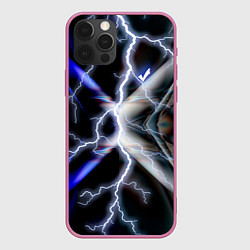 Чехол для iPhone 12 Pro Max Молния в космосе, цвет: 3D-малиновый