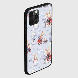 Чехол для iPhone 12 Pro Max Поиграем в снежки, цвет: 3D-черный — фото 2